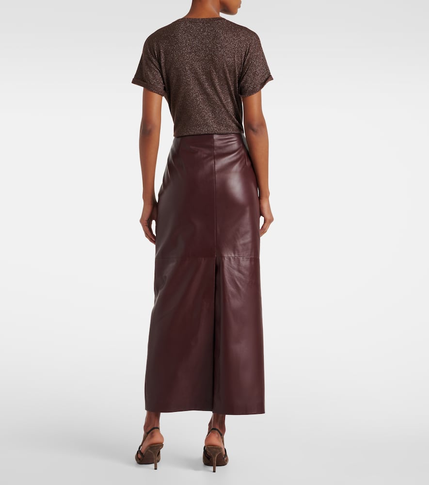 Leather maxi skirt