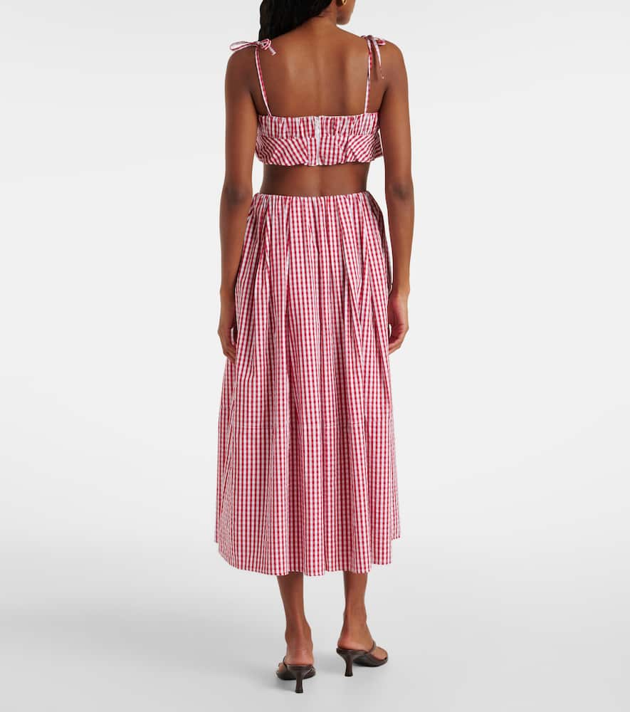 Faithfull Mira gingham cotton poplin crop top