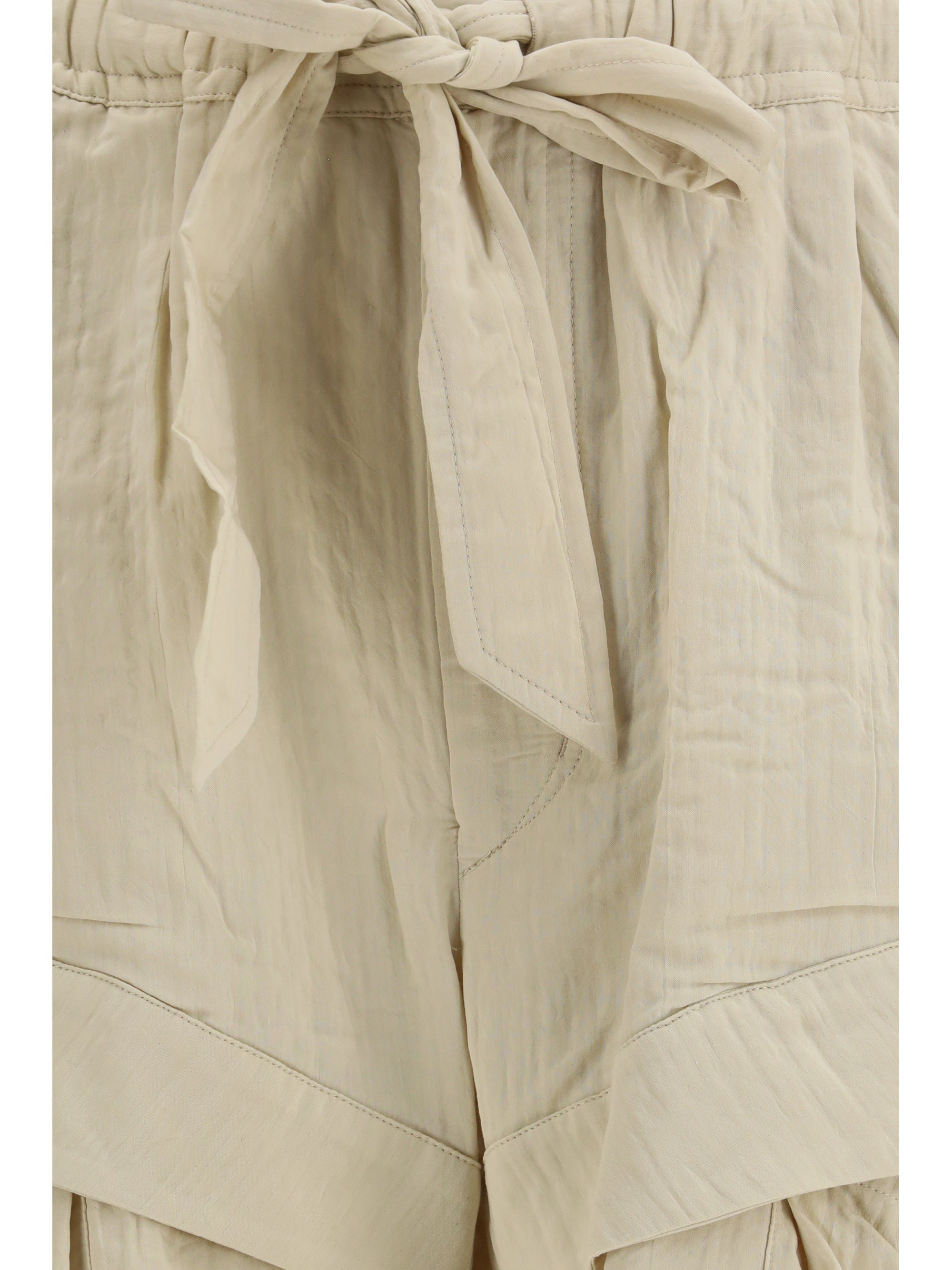 Viscose-Cotton Bermudas — Beige