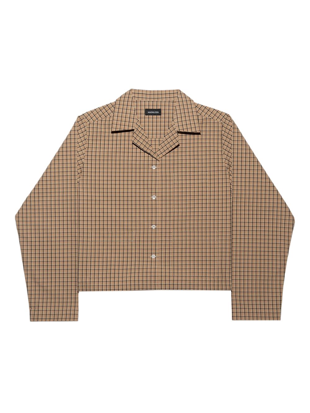Checked cropped shirt - Neutrals