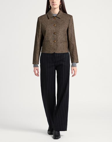 Woman Jacket Khaki Size 8 Wool, Cashmere
