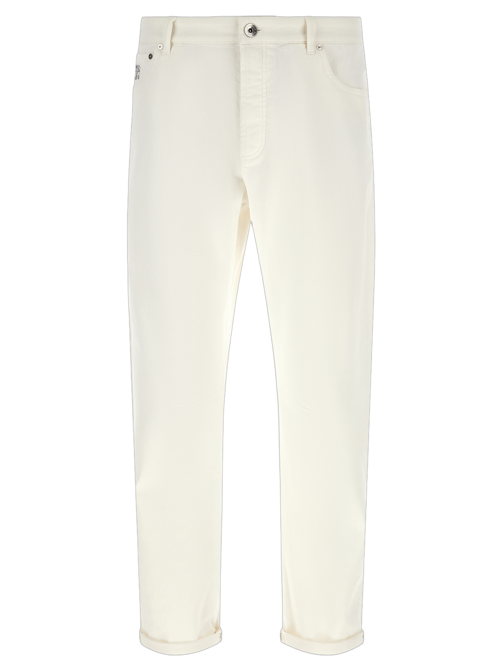 Garment-Dyed Cotton Jeans — White