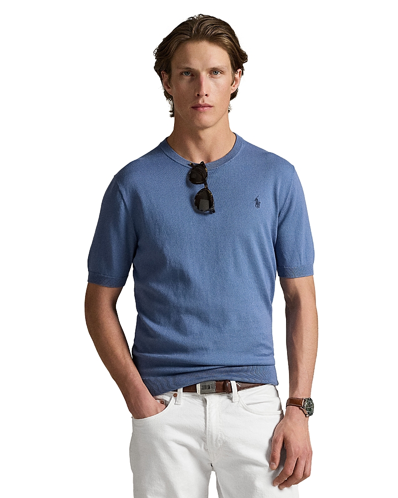 Crew-neck cotton sweater - Blue