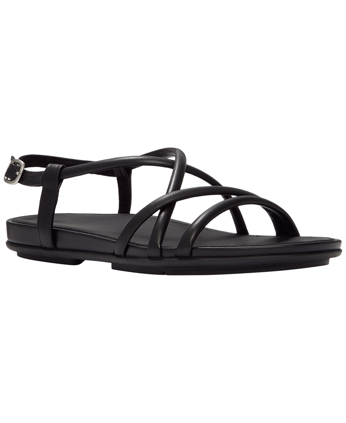 Women's Gracie Leather Strappy Back-Strap Sandals - Black