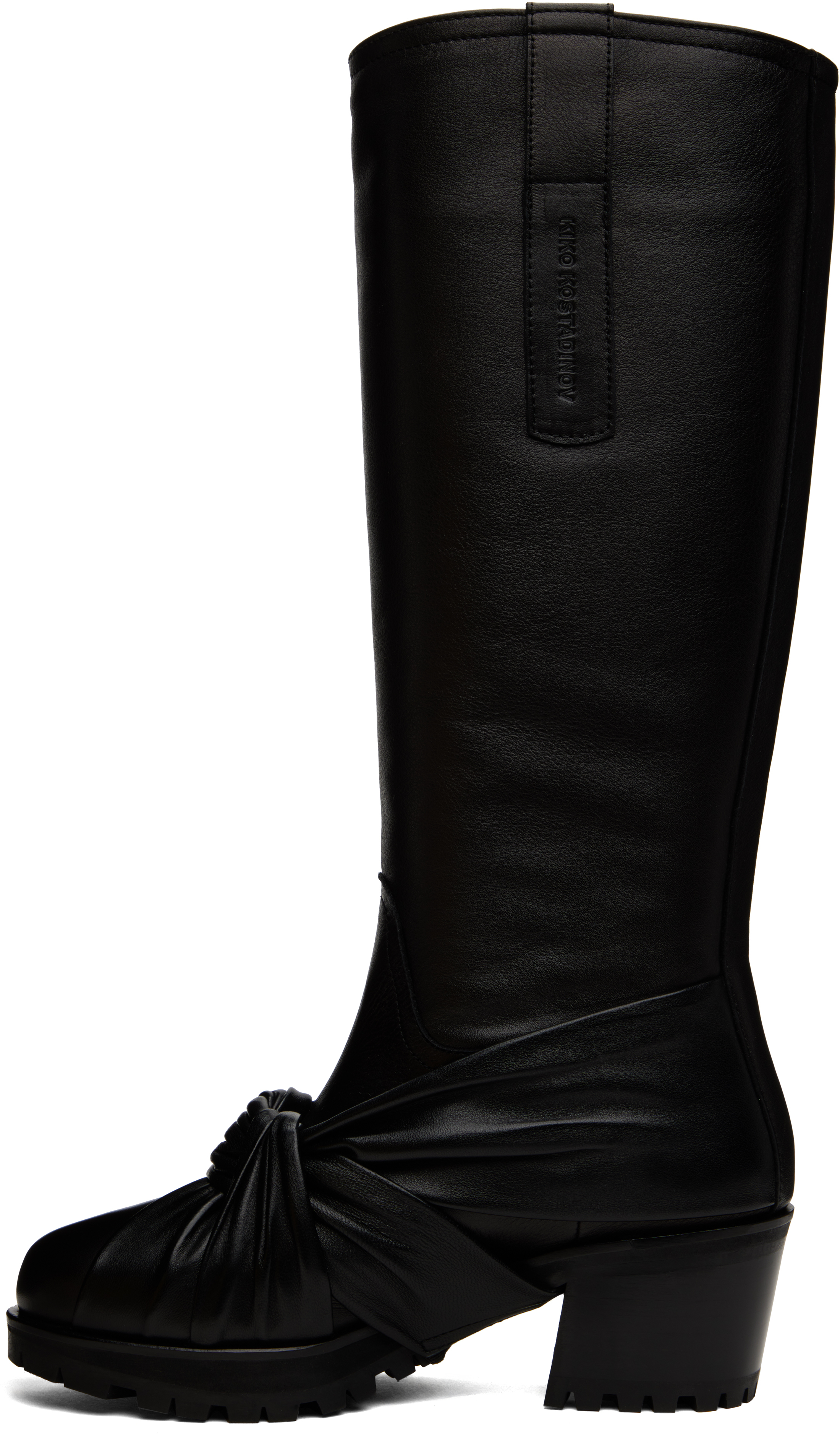 Kiko Kostadinov Black Knotted Riding Boots