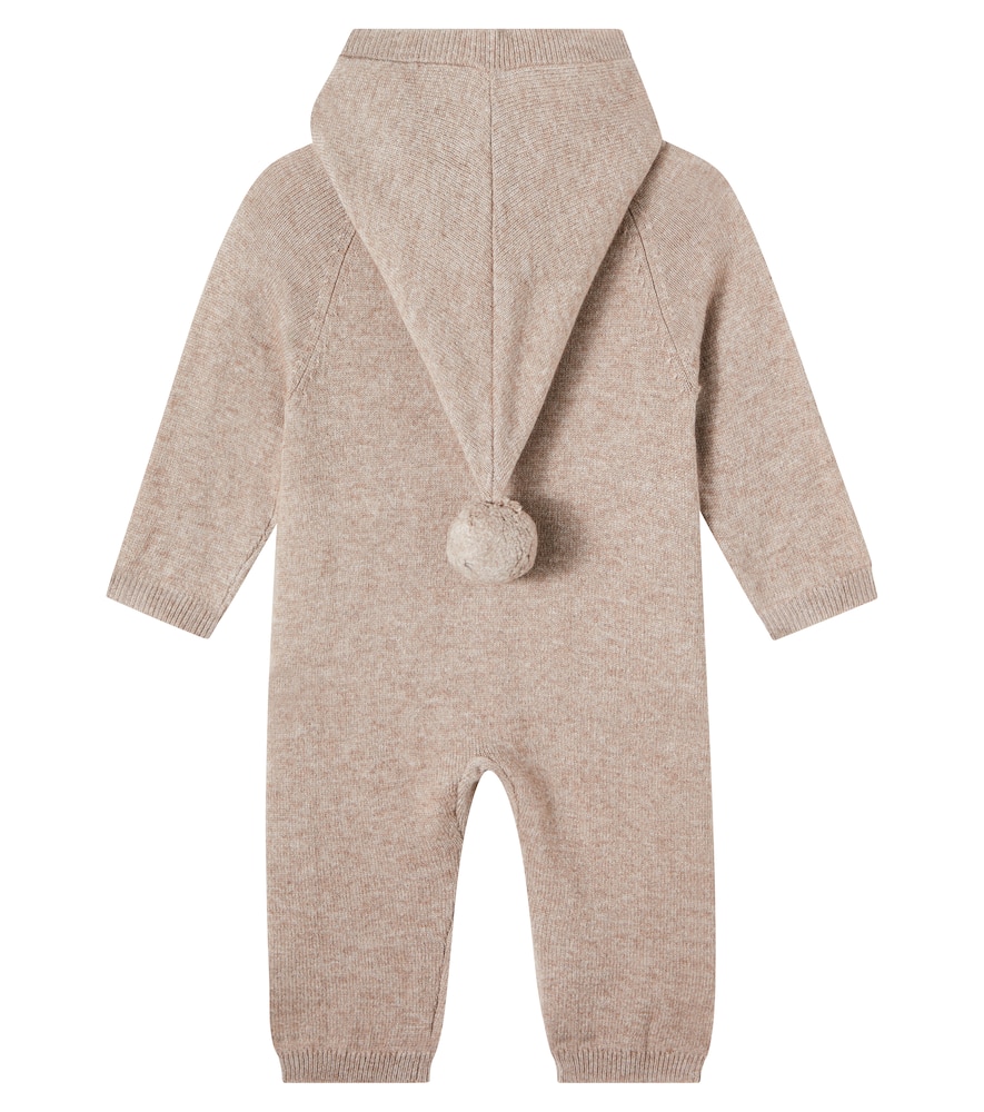 Konges Sløjd Baby Mattou hooded wool-blend onesie