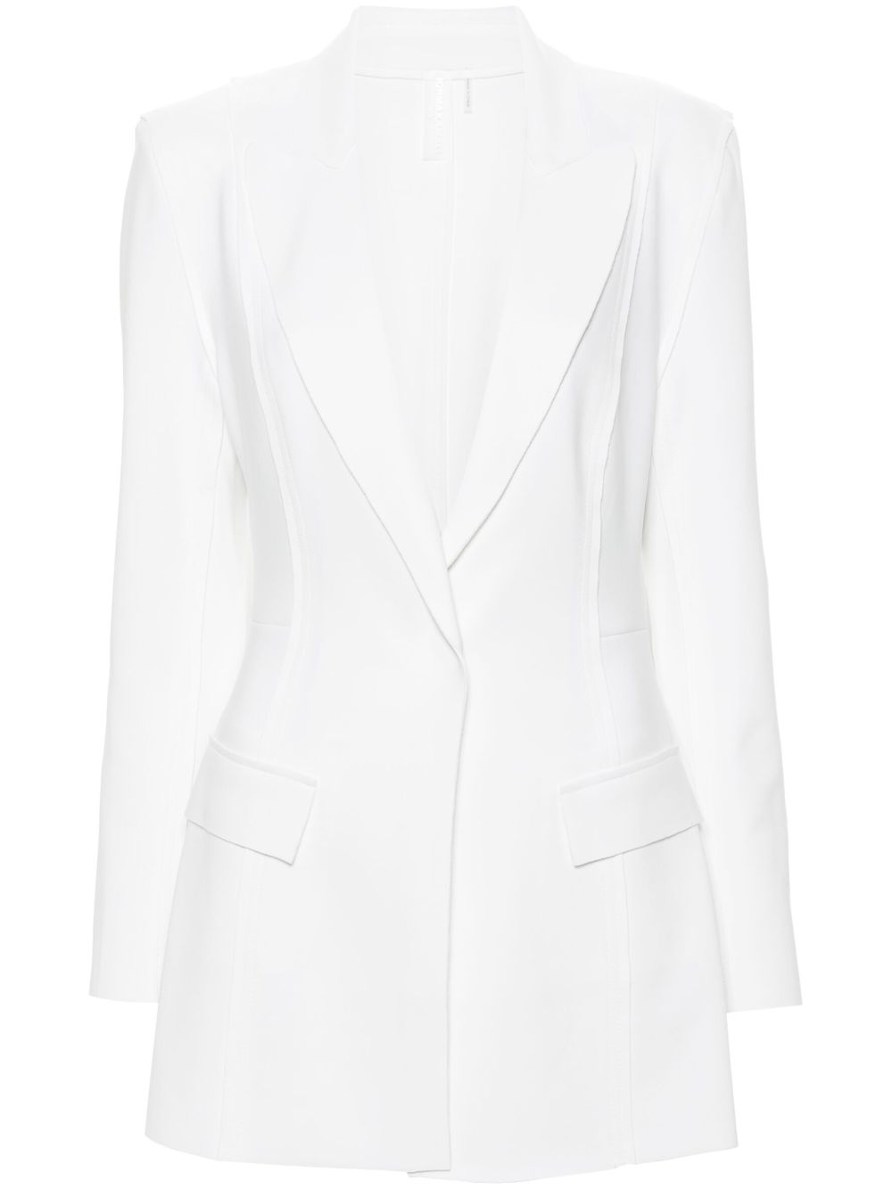 Exposed-seams single-breasted blazer - White