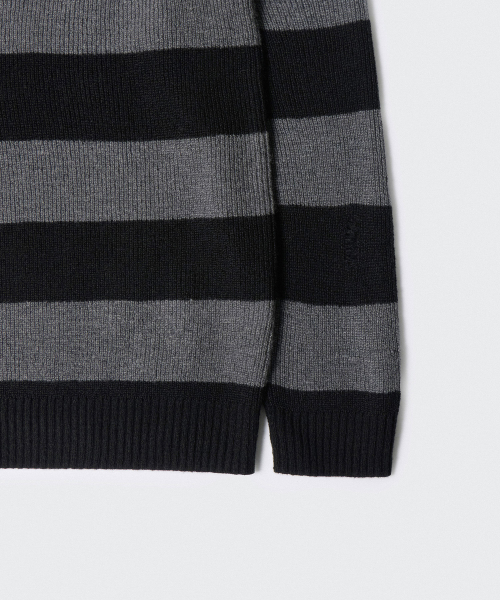 90s Grunge Stripe Crew Neck Knit