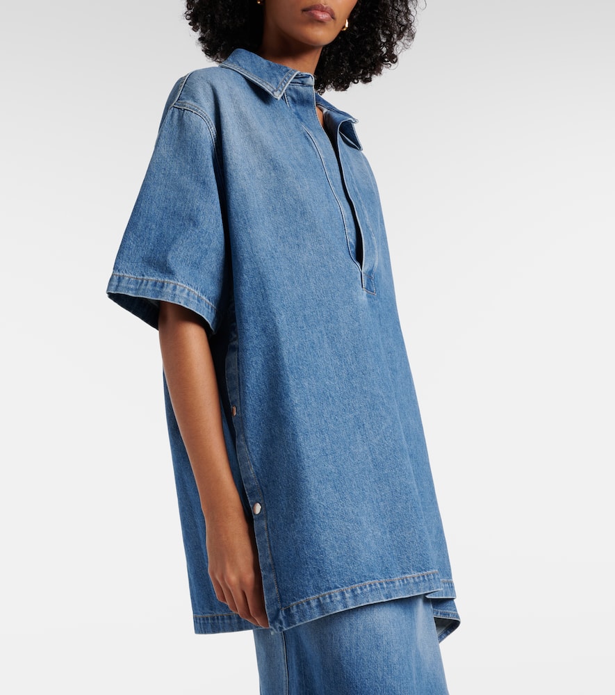 Oversized denim shirt
