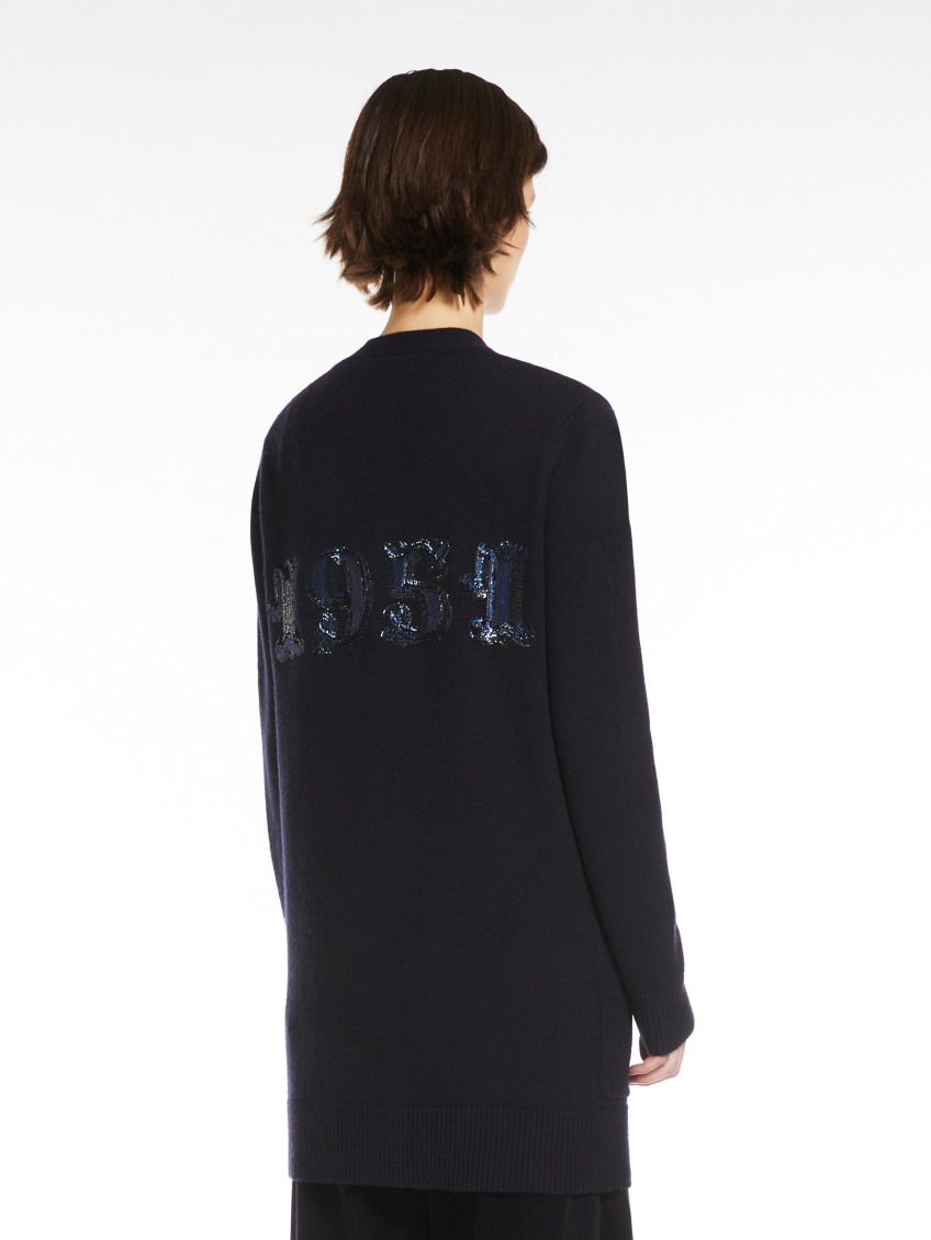 Navy Blue Villar Wool Cardigan