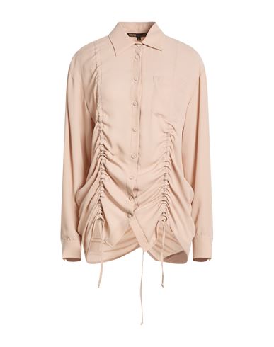 Woman Shirt Beige Size 8 Polyester