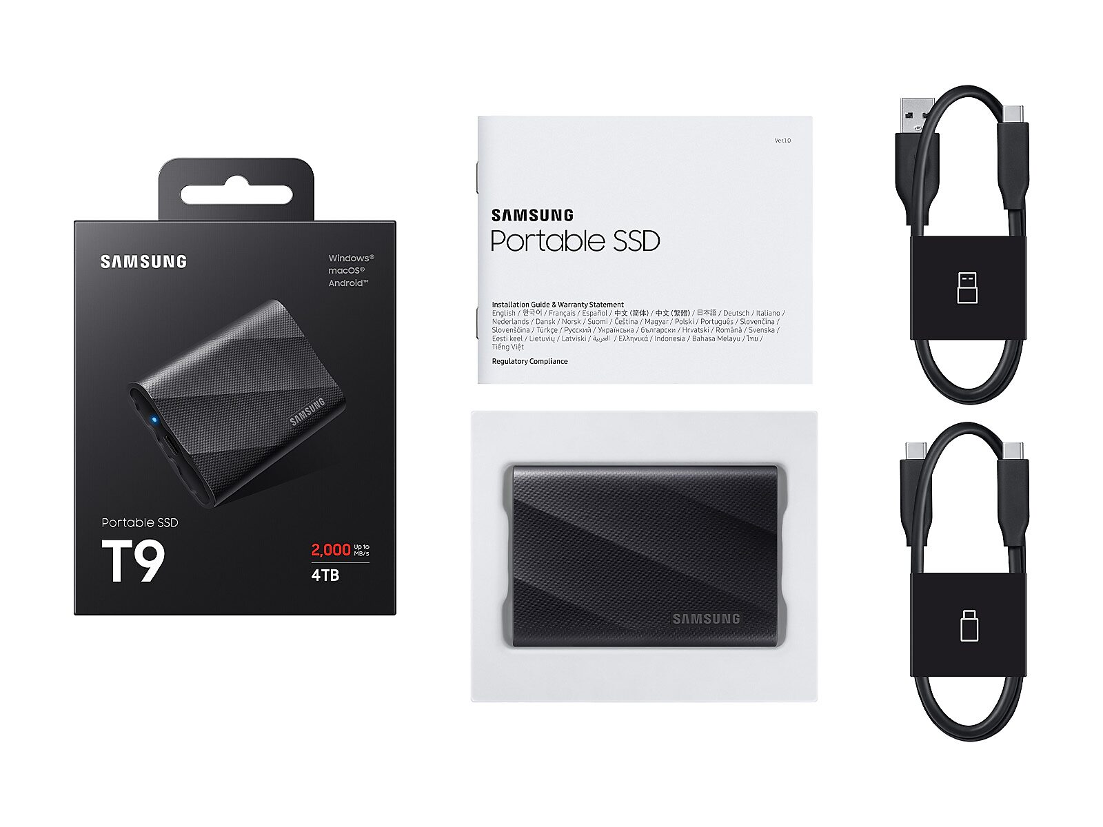 Portable SSD T9 USB 3.2 Gen2x2 4TB ( in Black)(MU-PG4T0B/AM)