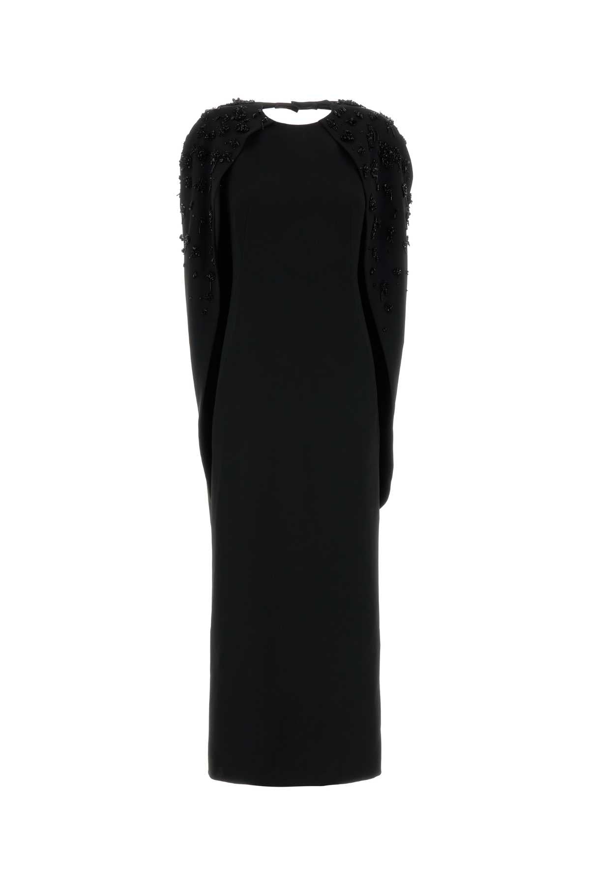 Beaded Shoulder Dress — Black