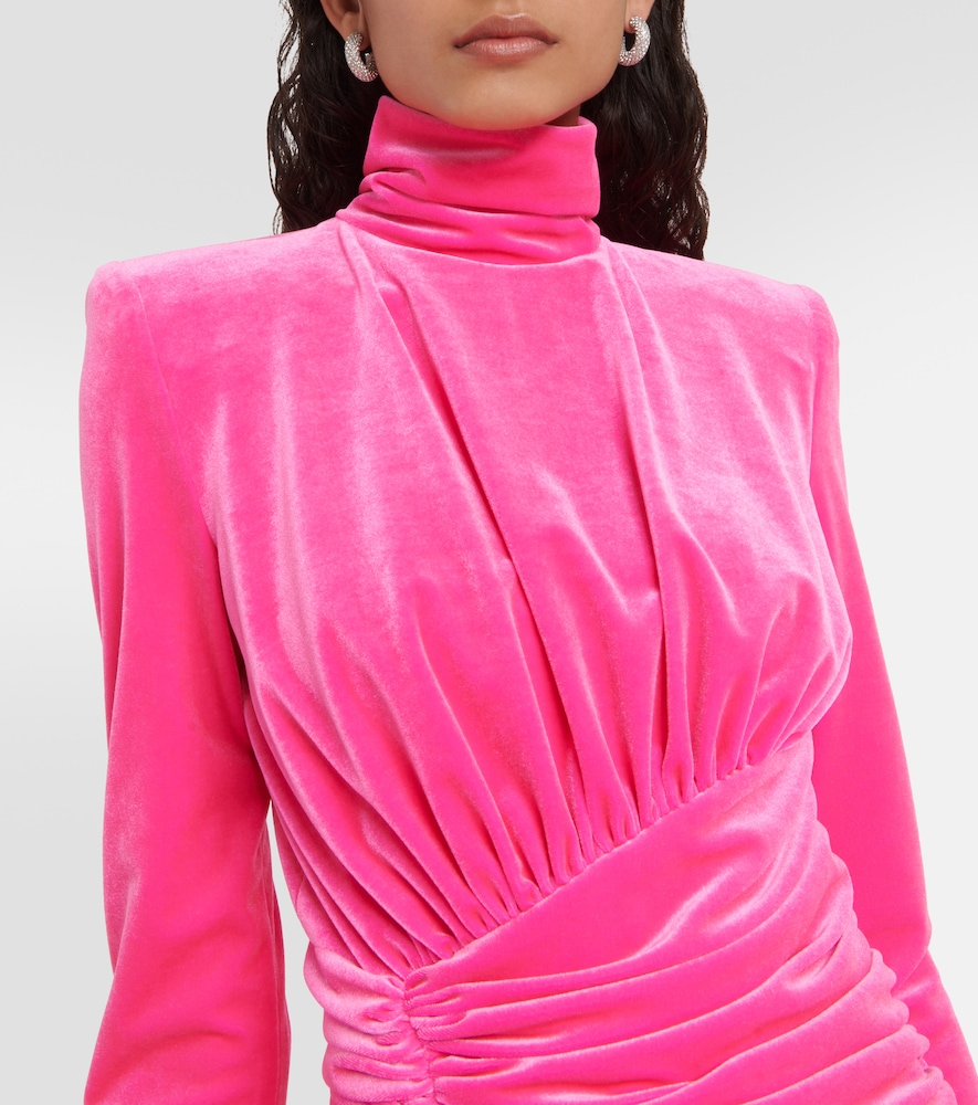 Ruched velvet minidress