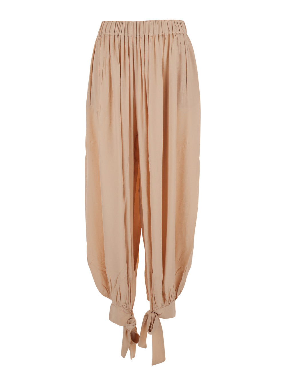 Elasticated Relaxed-Fit Trousers — Pink