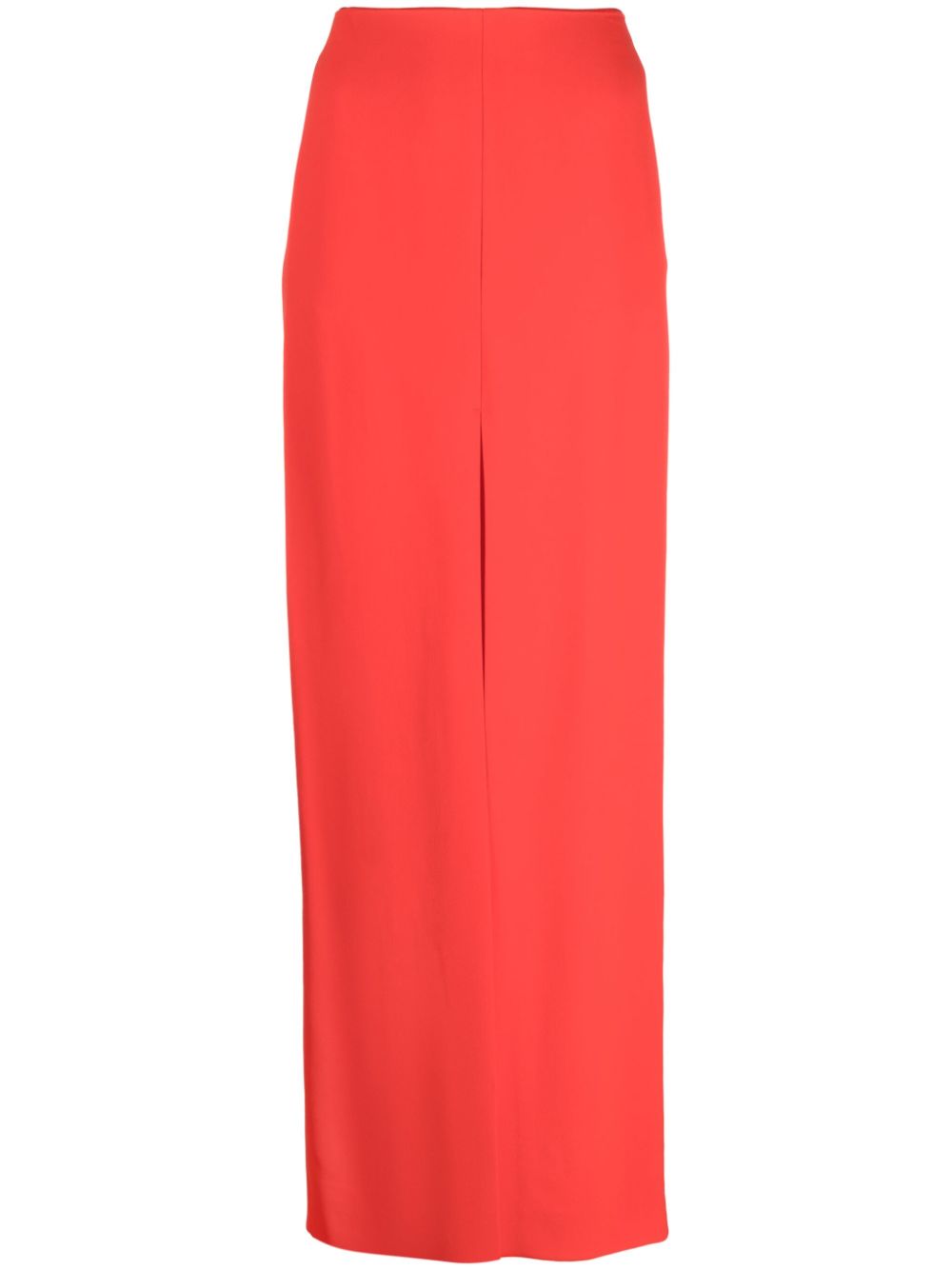 Crepe high-waisted maxi skirt - Red