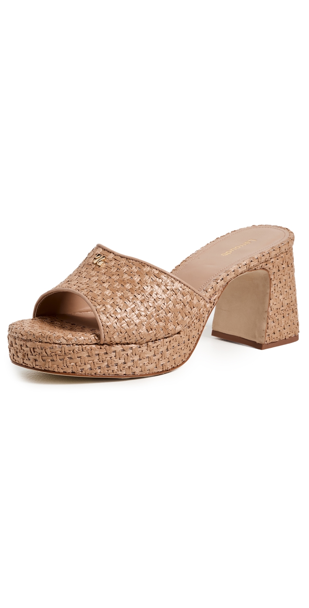 Dolly Low Mules Natural and Beige Raffia