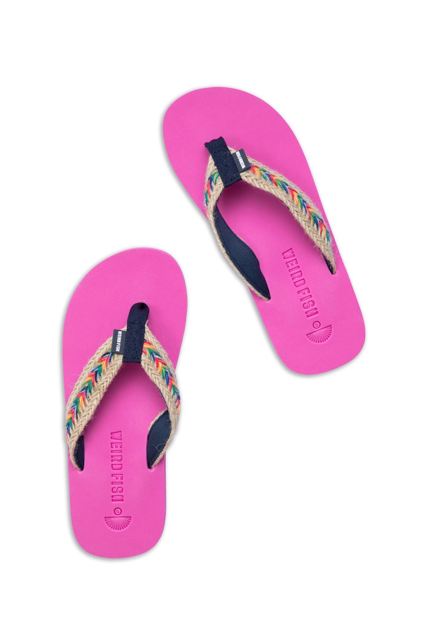 Weird Fish Women's Adila Braided Flip Flops in Bright Pink