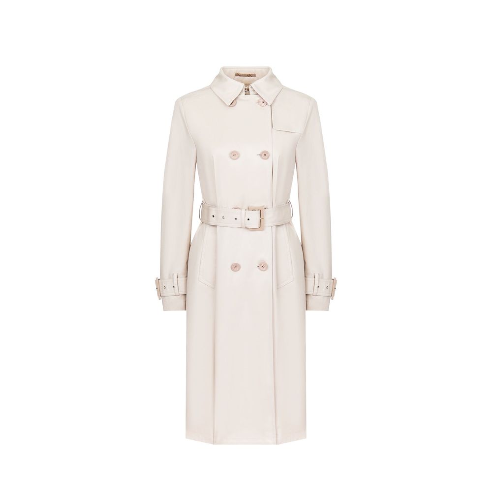 Double-Breasted Cotton Coat — White