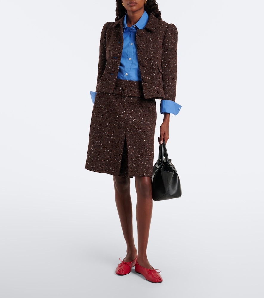 Wool-blend cropped jacket