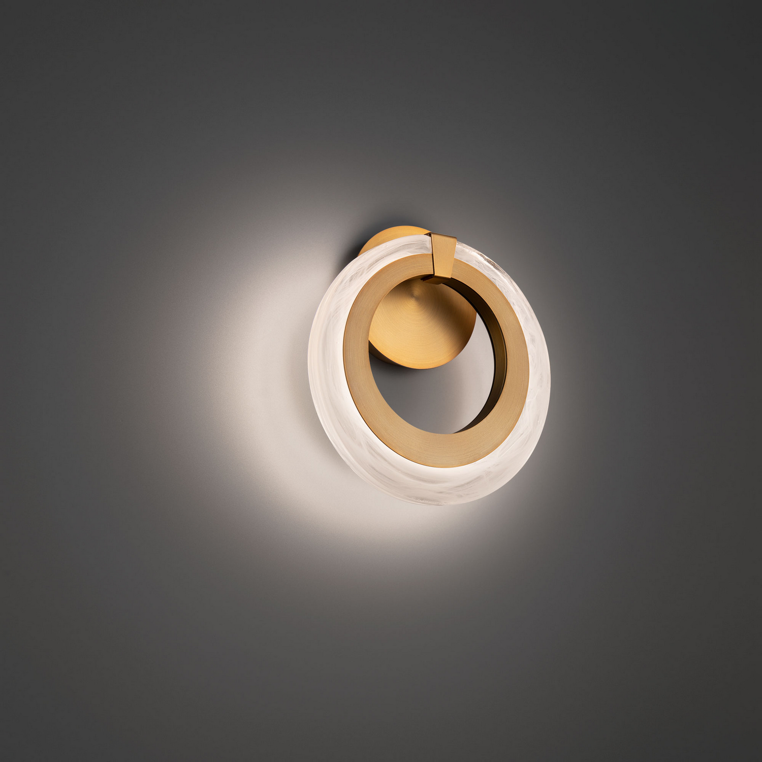 Aged Brass LED Wall Sconce from the Serenity Collection