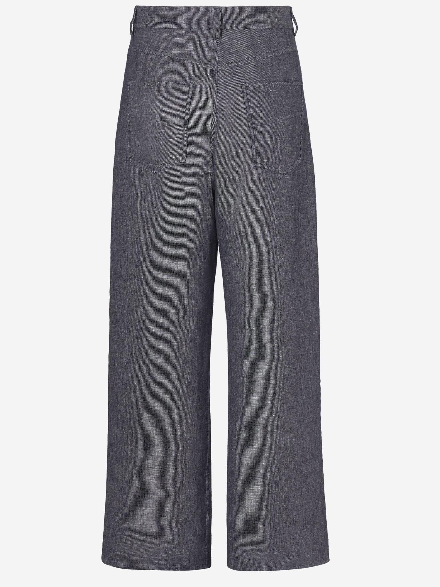 Cotton-Linen Blend Jeans — Gray
