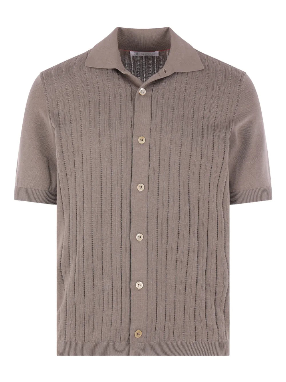 Ribbed Knit Shirt — Taupe