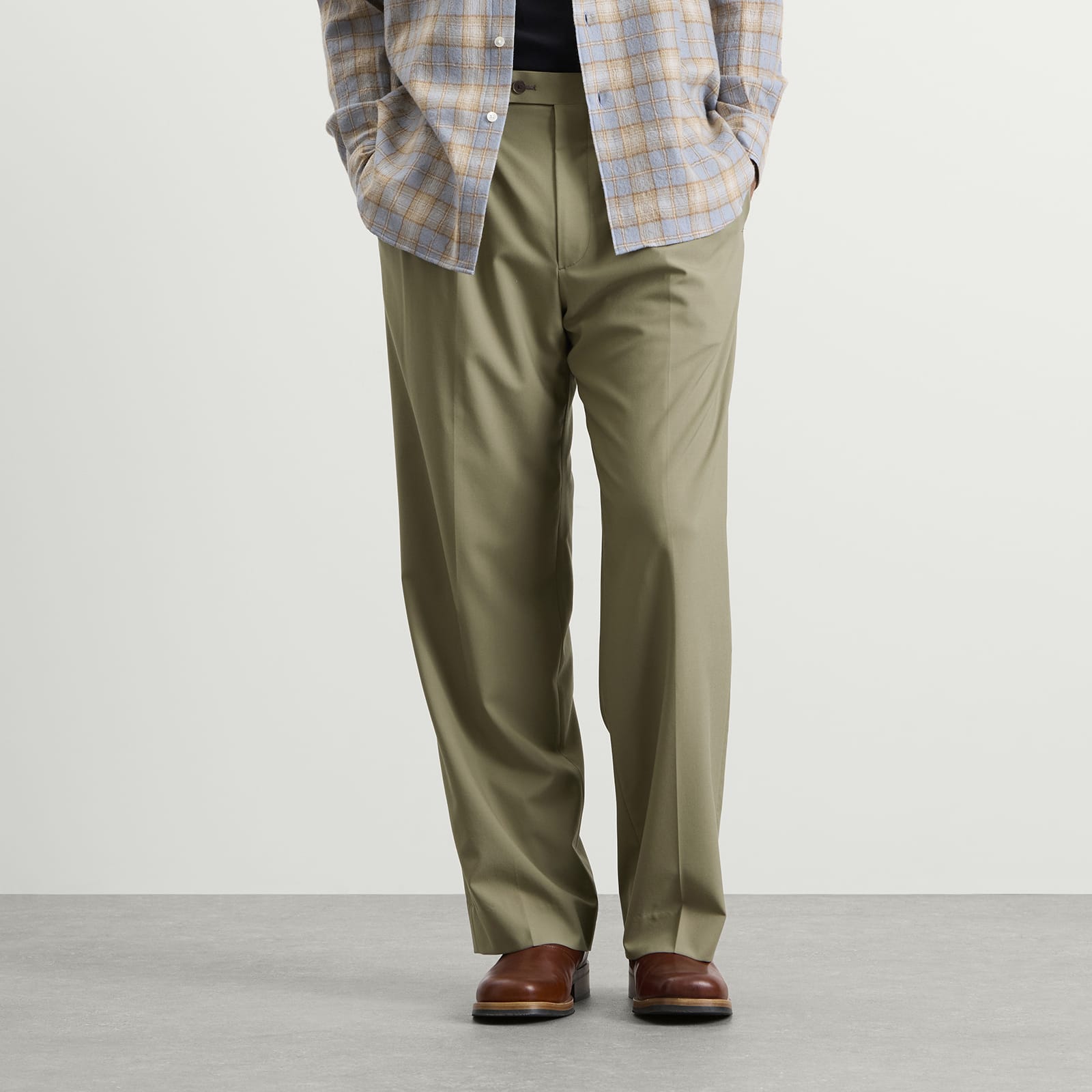 Men's Tropical Wool Trousers Light Khaki