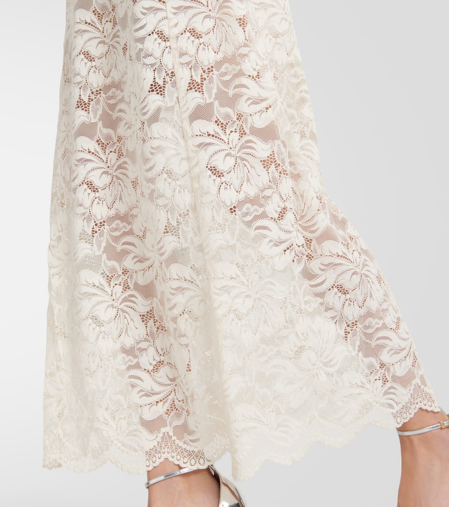Off-shoulder lace maxi dress