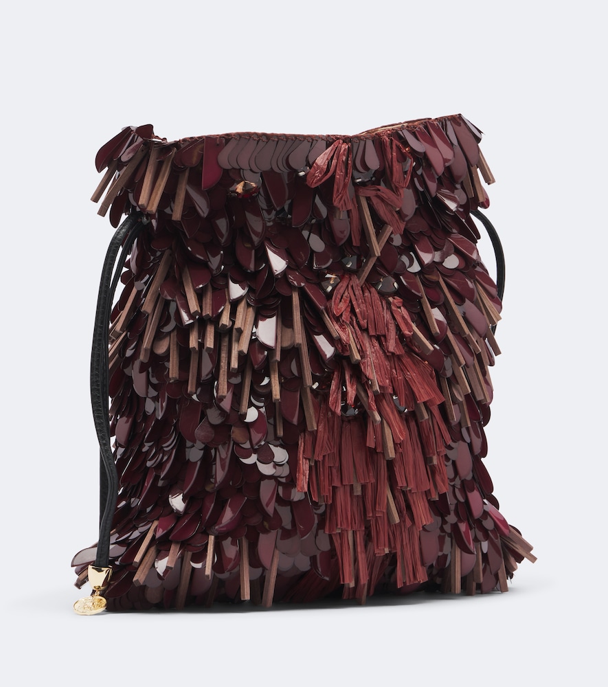 Dustbag embellished pouch