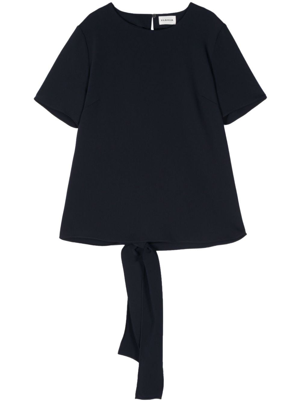 Rear tie-fastening blouse - Blue