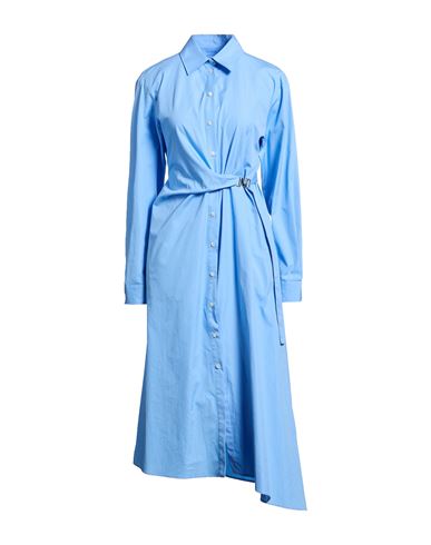 Woman Midi dress Light blue Size 4 Cotton