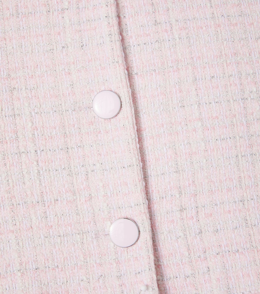 Cropped cotton-blend lamé tweed jacket
