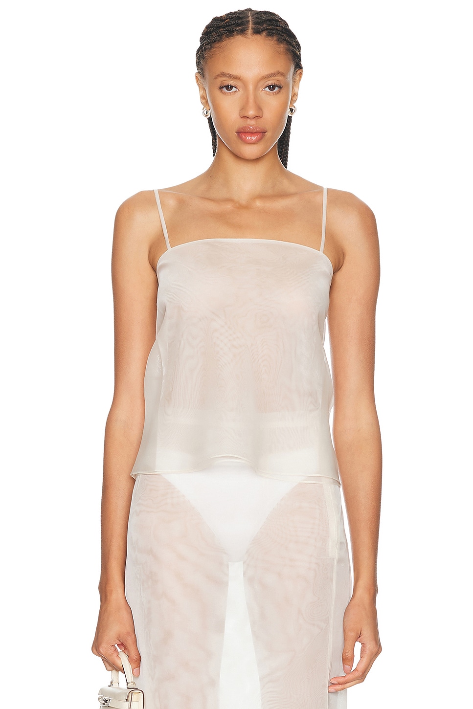RENGGLI Organza Cami Top in Teal. S. Also in XS, M