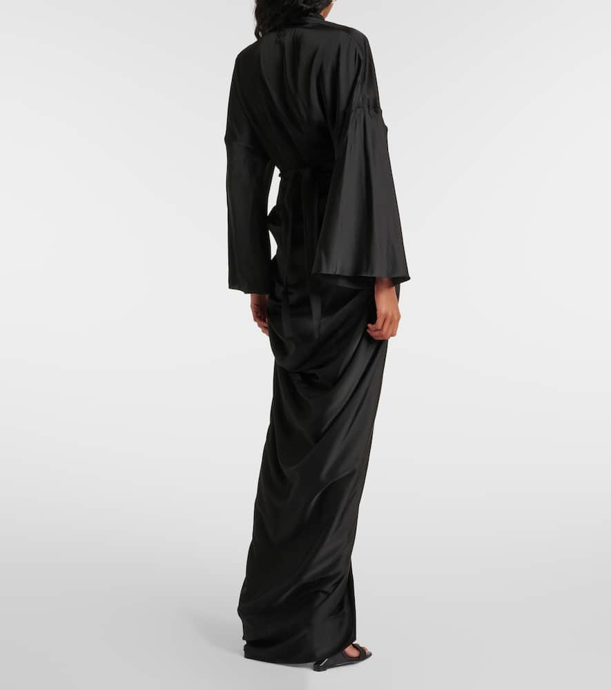 Satin wrap gown