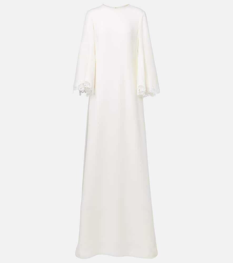 Oscar de la Renta Lace-trimmed silk-blend georgette kaftan