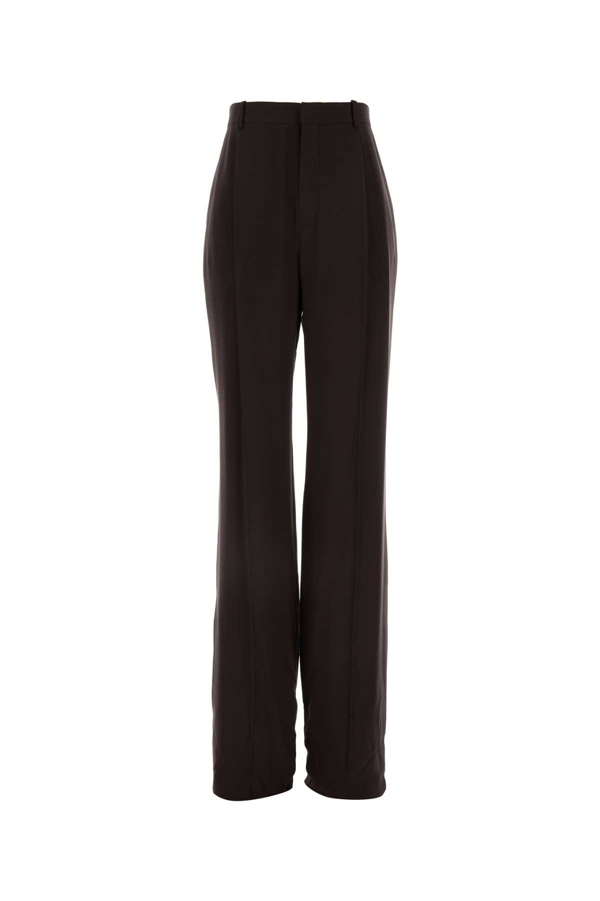 Pressed-crease straight trousers - Brown