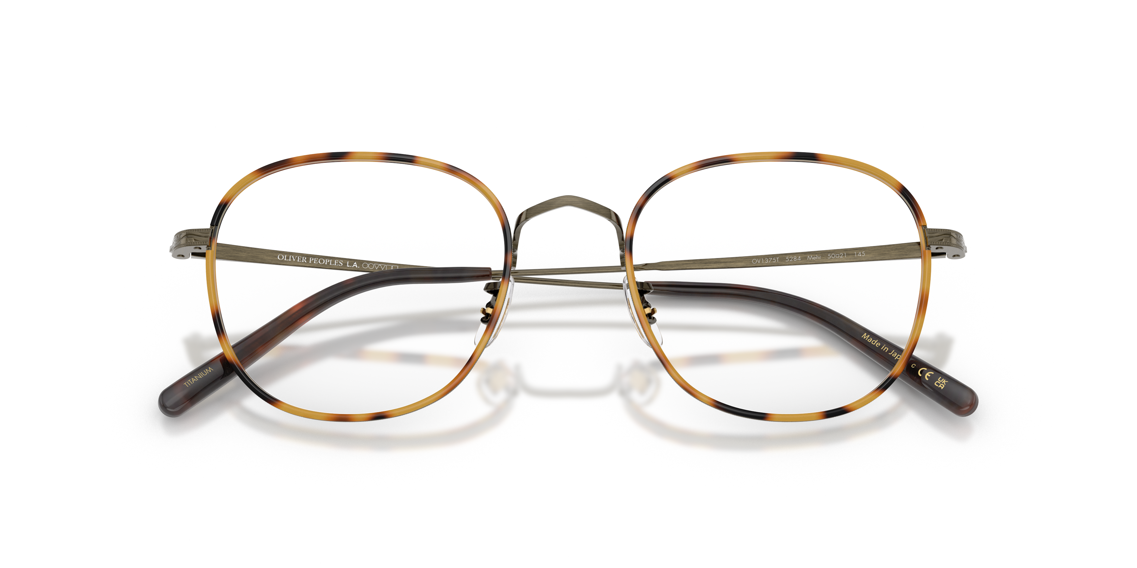 Oliver Peoples Unisex Oliver Peoples OV1375T MEHR 5284 Optical frames Titanium Gold Transparent Pantos Norma