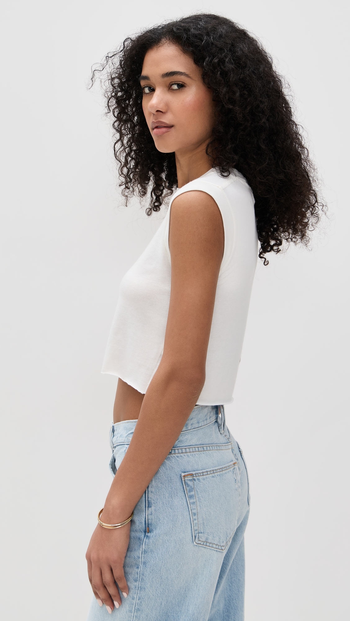 Cropped Muscle Tank Ivory