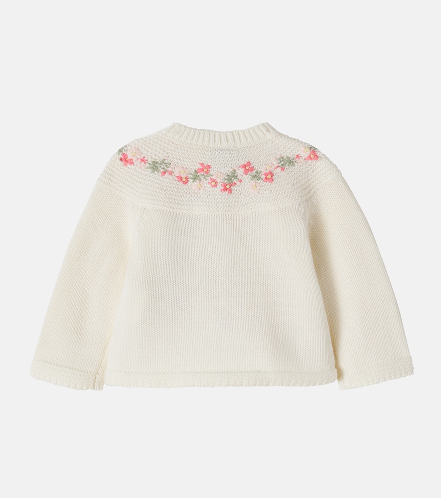 Baby embroidered cotton cardigan