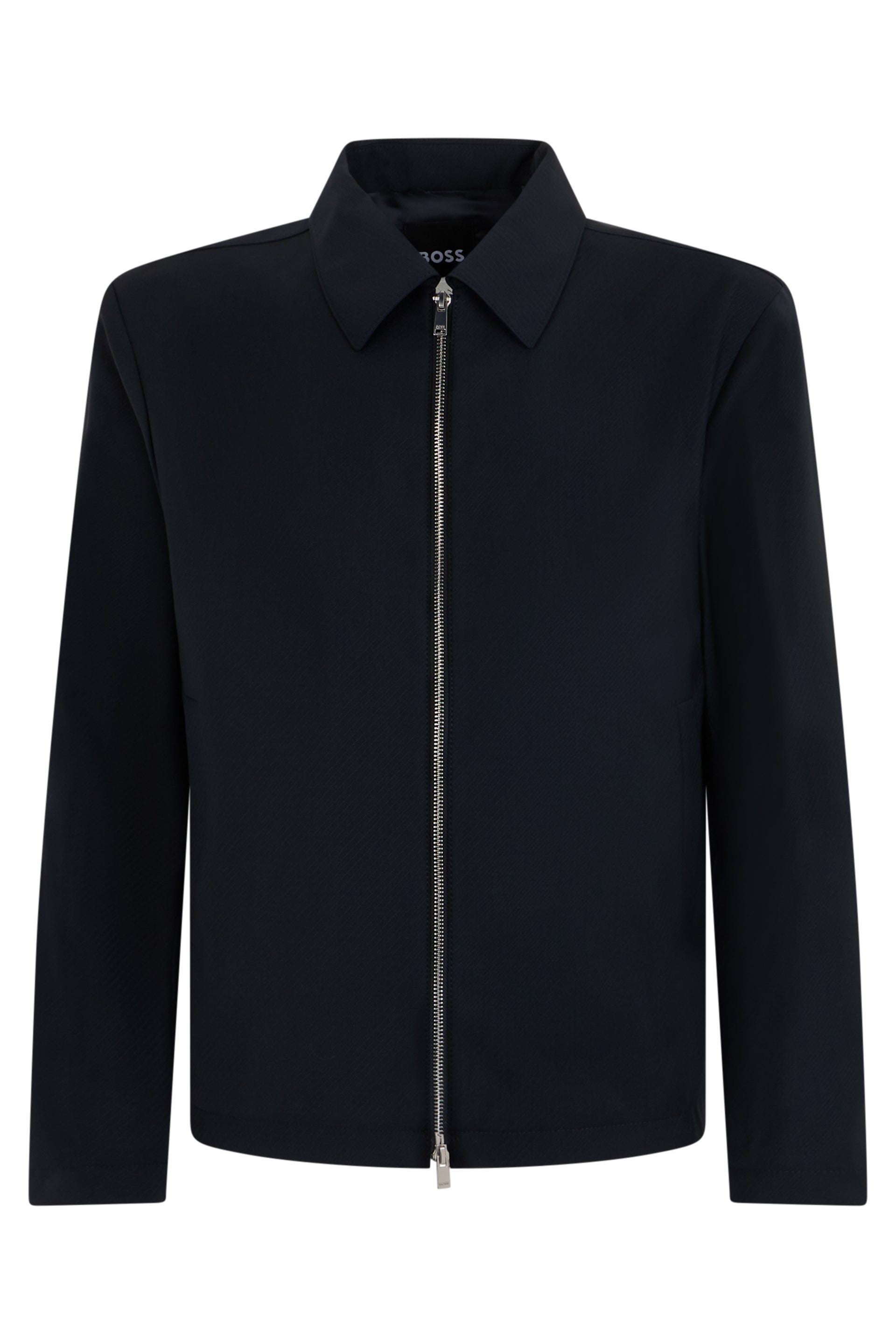 Virgin Wool Zip Jacket — Navy