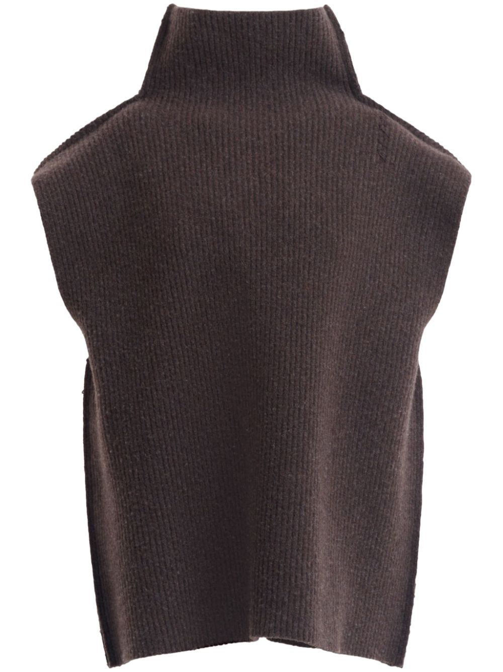 High neck mini dress - Brown