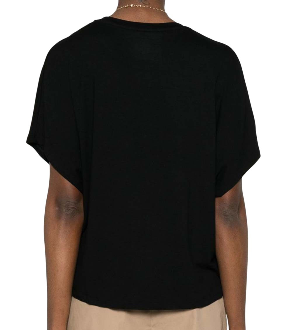 Black Solid Crew Neck T-Shirt