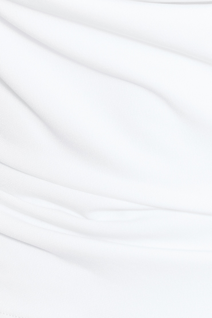 Cowl Neck Halter Top - White - Women Clothing
