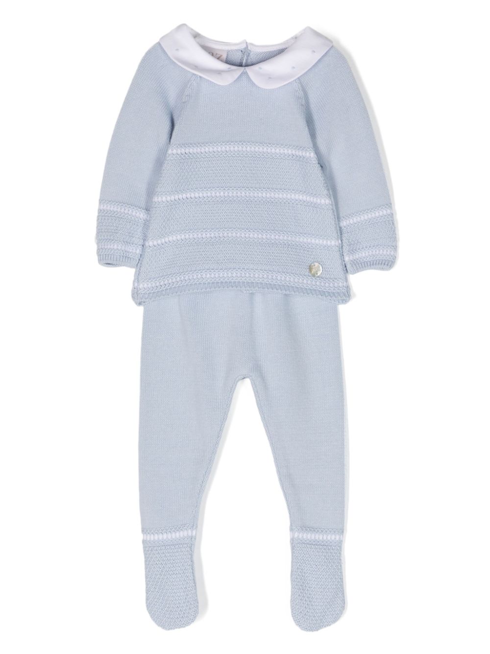 Ribbed-knit pajama set - Blue