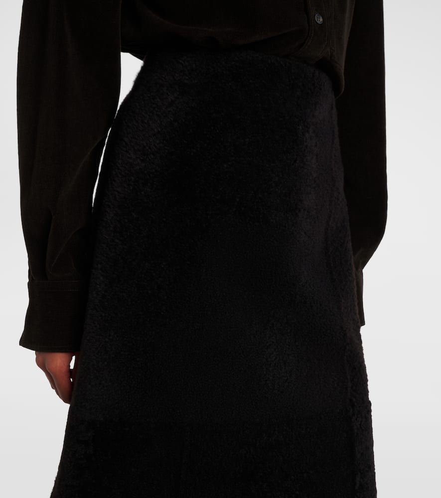 Shearling maxi skirt
