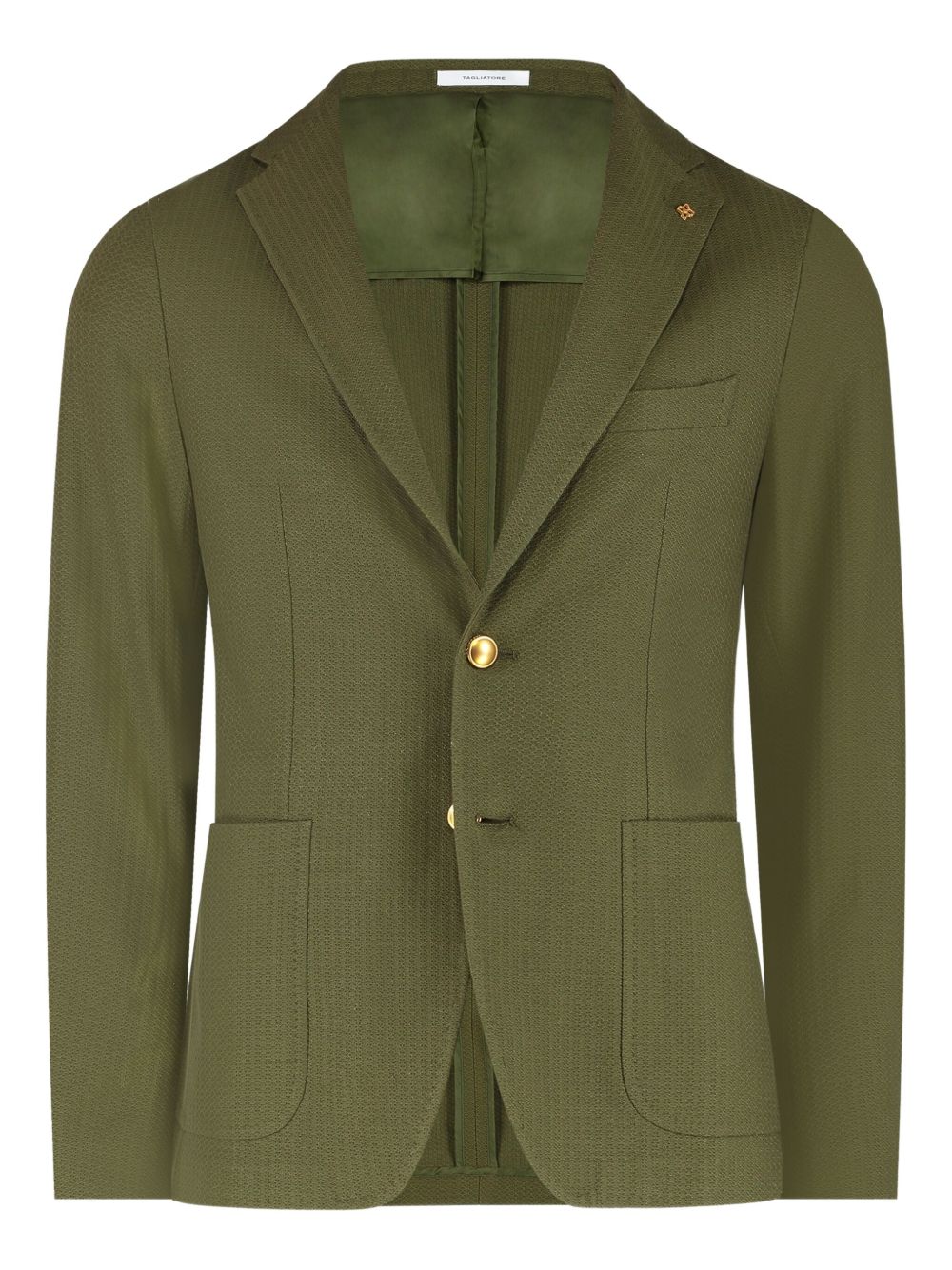 Single-breasted textured blazer - Green