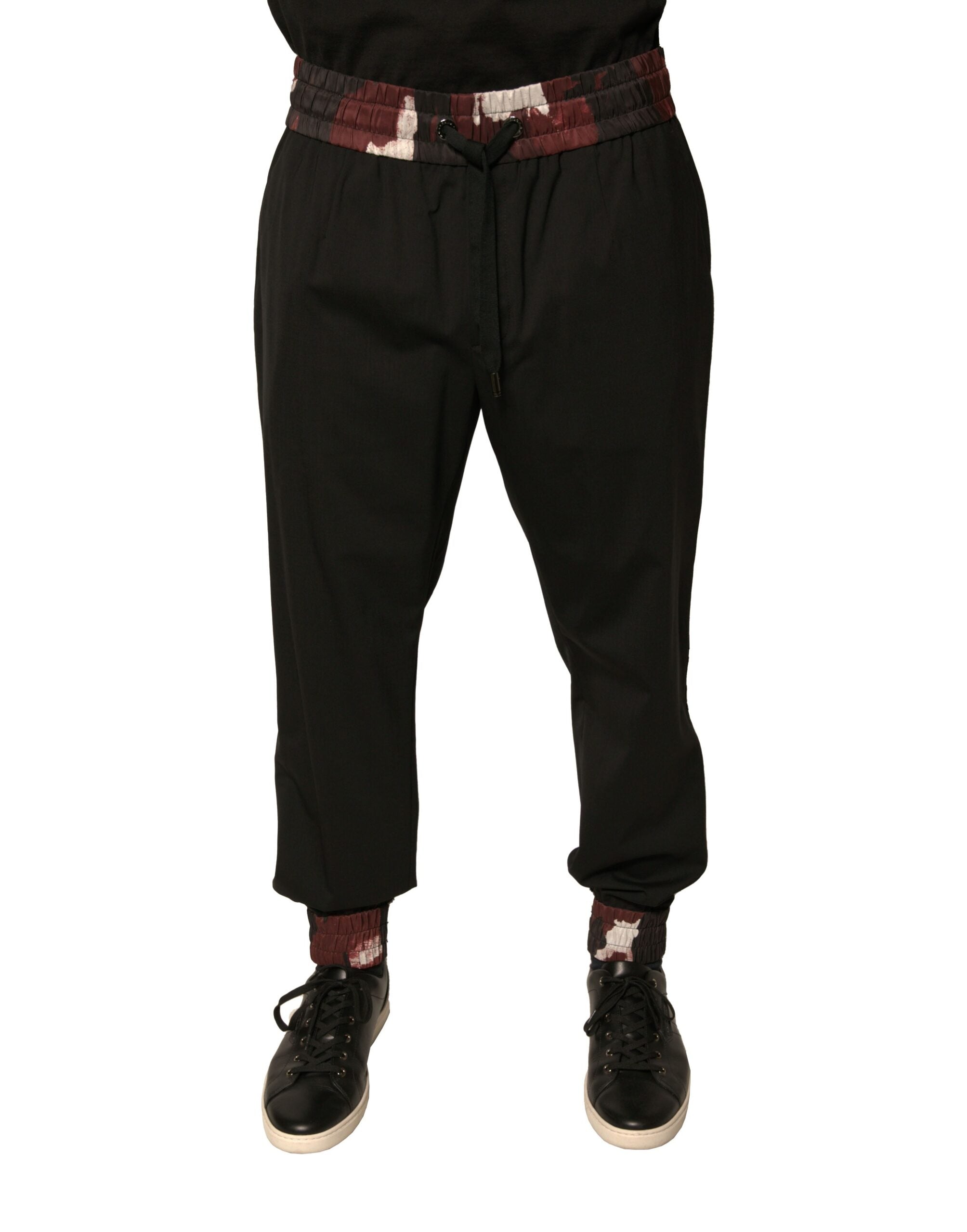 Camouflage Wool Joggers — Black