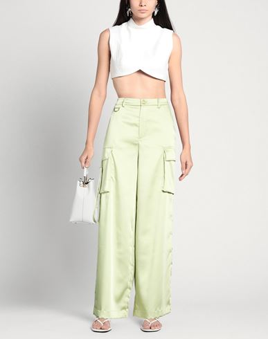 Woman Pants Light green Size 6 Polyester, Elastane