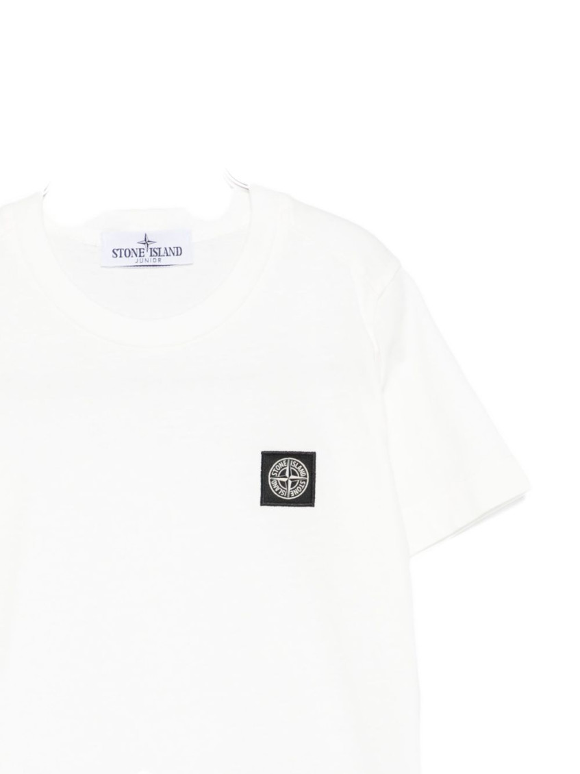 Boys White Cotton T-Shirt
